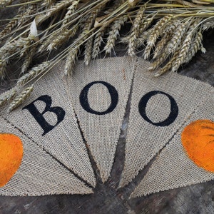 Halloween Banner Halloween Decor Fall Decor Halloween Decorations Boo Banner Halloween Bunting Halloween Garland Boo Banner Boo Bunting image 1