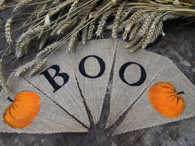 Halloween Banner Halloween Decor Fall Decor Halloween Decorations Boo Banner Halloween Bunting Halloween Garland Boo Banner Boo Bunting image 1