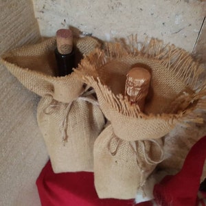 Burlap Wine Gift Bag Wine Bag Champagne Bag Hessian Bag Wine Holder Bottle Sack Bottle Bag Rustic Wedding Favors Bag Jute Gift Bag