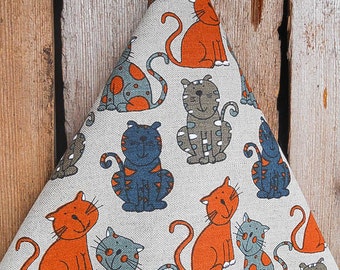 Linen Cat Towels Farmhouse Kitchen Gift For Cat Lovers Gift for Mom