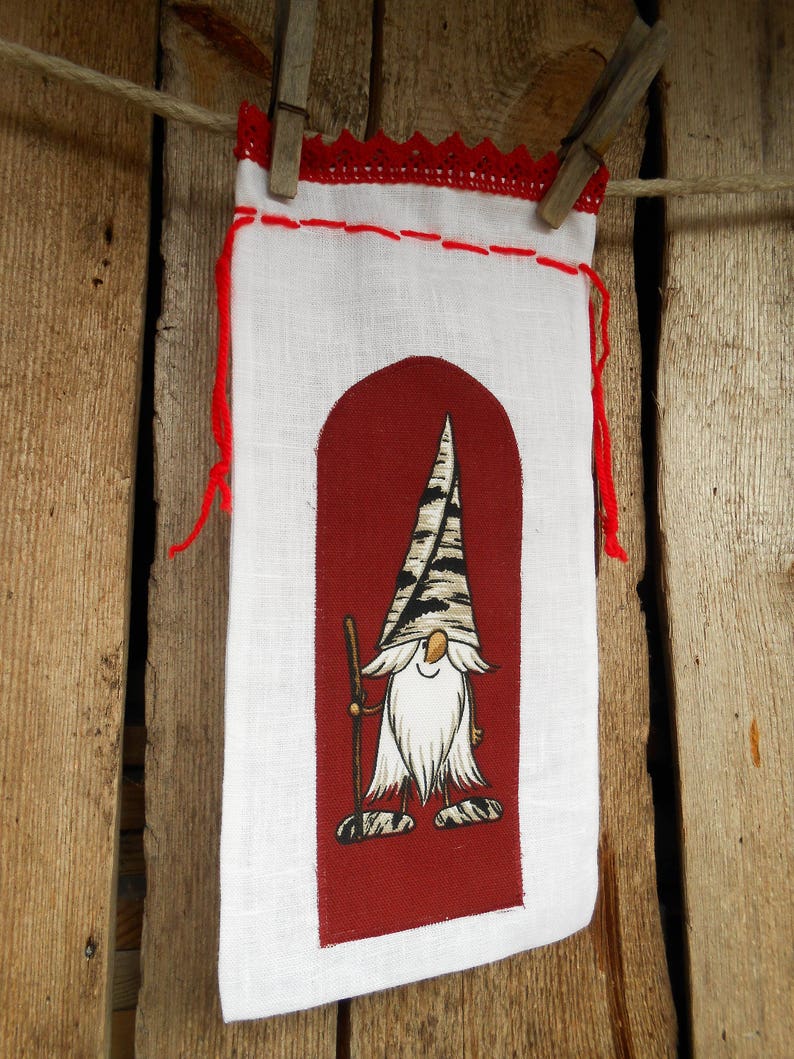 Swedish Christmas Gift Bag Christmas Wrap Scandinavian Santa | Etsy