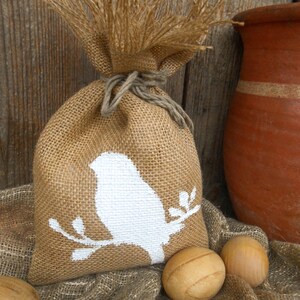 Easter Gift Bag Bird Gift Bag Gift Sack Burlap Favor Bag Burlap Bag Candy Bag Treat Bag Easter Decoration Burlap Gift Bag Rustic Gift Bag image 4