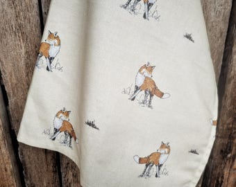 Strofinaccio da cucina in lino con volpi, stile bosco, decorazione rustica, regalo per la cucina autunnale e invernale