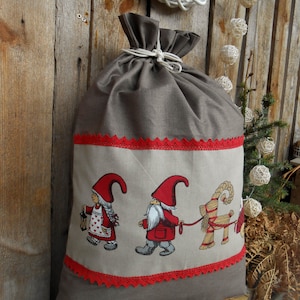 Personalized Santa Sack Personalized Christmas Gift Bag Swedish Christmas Scandinavian Christmas Gift Personalized Christmas Sack