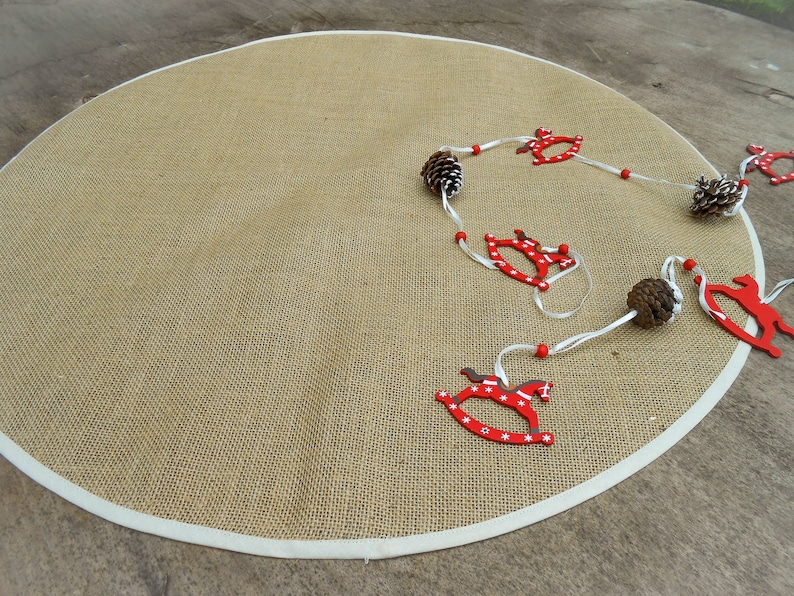 Christmas Burlap Tree Skirt Rustic Christmas Tree Skirt Christmas Decor Country Christmas Tree Skirt Rustic Christmas Decorations Burlap image 9