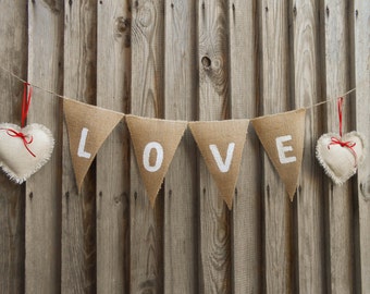 Love Banner Wedding Banner Wedding Decor Burlap Banner Burlap Love Banner Just Married Love Bunting Bridal Shower Banner Wedding Garland