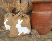 Easter Bunny Gift Bag Easter Treat Bag Easter Decor Easter Basket Easter Gift Bag Burlap Gift Bag Rustic Gift Bag Party Favor Bags Spring