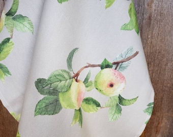 Kitchen Towel  Thanksgiving Towel Autumn Towel Apple Towel Linen Towel Tea Towel Gift For Her Thanksgiving Day Gift For Mom Christmas Gift