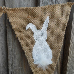 Easter Bunny Banner Easter Garland Easter Burlap Banner Easter Banner Easter Decor Burlap Bunting Rustic Easter Burlap Garland Bunny Garland image 5