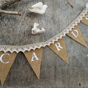 Wedding Cards Banner Wedding Reception Banner Burlap Wedding Cards Bunting Wedding Cards Sign Shower Cards Banner Lace Cards Banner image 4