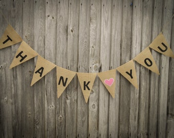Thank You Banner Bridal Shower Thank You Banner Thank You Garland Thank You Bunting Shower Banner Wedding Garland Wedding Thank You Sign