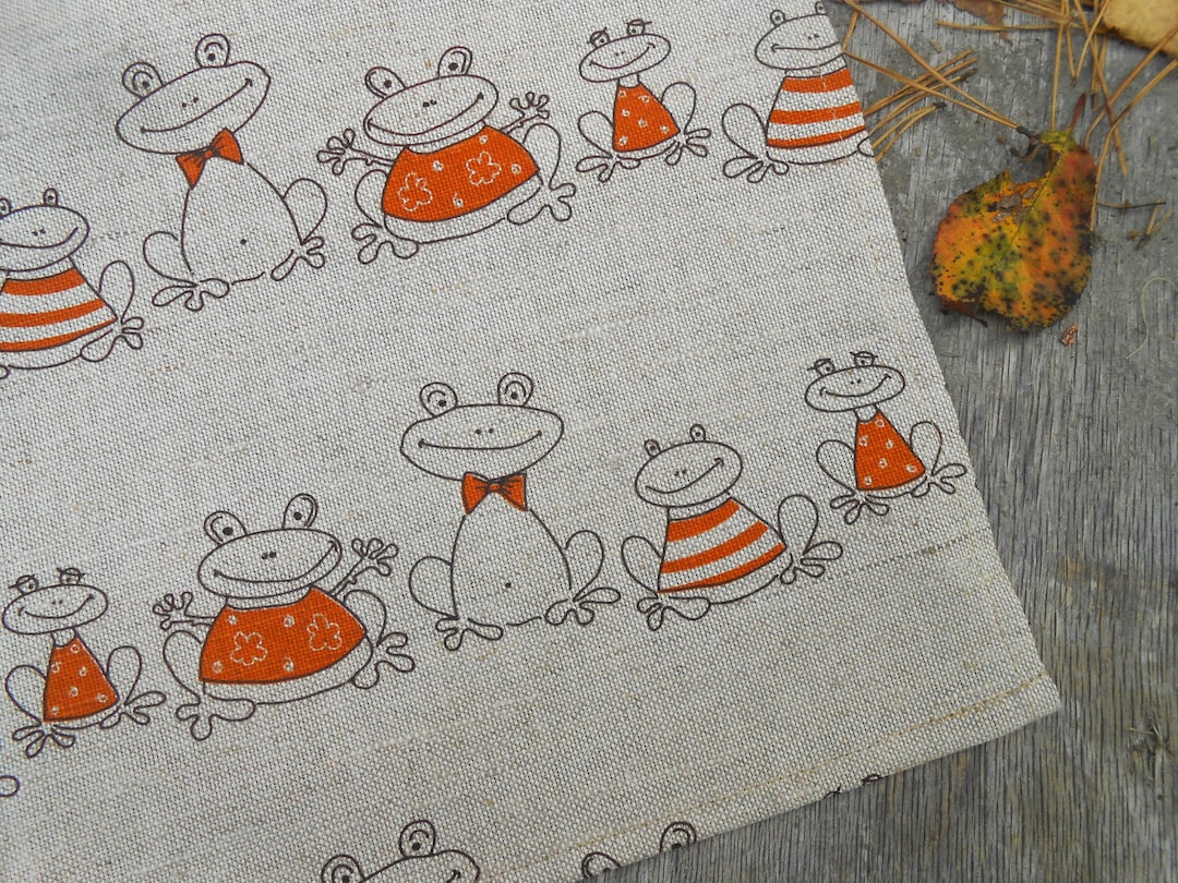 Frog Cloth Frog Towel Frog Decor Frog Fabric Linen Tea Towel Hand Towel Kitchen ...