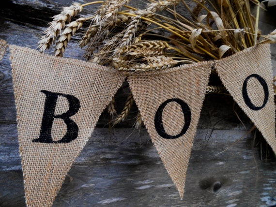 Boo Banner Halloween Banner Halloween Bunting Halloween Garland Halloween Decor Halloween Burlap Banner Fall Decor Halloween Decorations