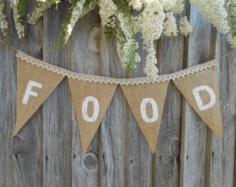 Party Decor Food Banner Party Banner Food Bunting Food Sign Celebration Banner Wedding Banner Food Banner Birthday Party Banner