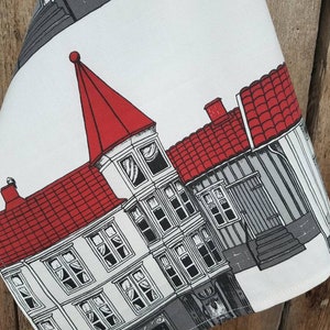 Swedish Towel Swedish Tea Towel Swedish Architecture Gift For Mother Housewarming Gift Fabric Linen Towel Swedish Christmas Mother Day Gift
