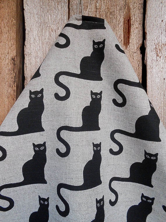 Black Cat Halloween Decor Halloween Cat Halloween Towel Tea Towel Kitchen Towel Black Cat Towel Gift Cat Lovers Gift Black Cat Linen Towel Etsy UK