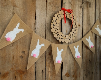Easter Banner Easter Garland Easter Bunting Easter Decor Bunny Garland Bunny Banner Easter Bunny Burlap Banner Easter Decoration