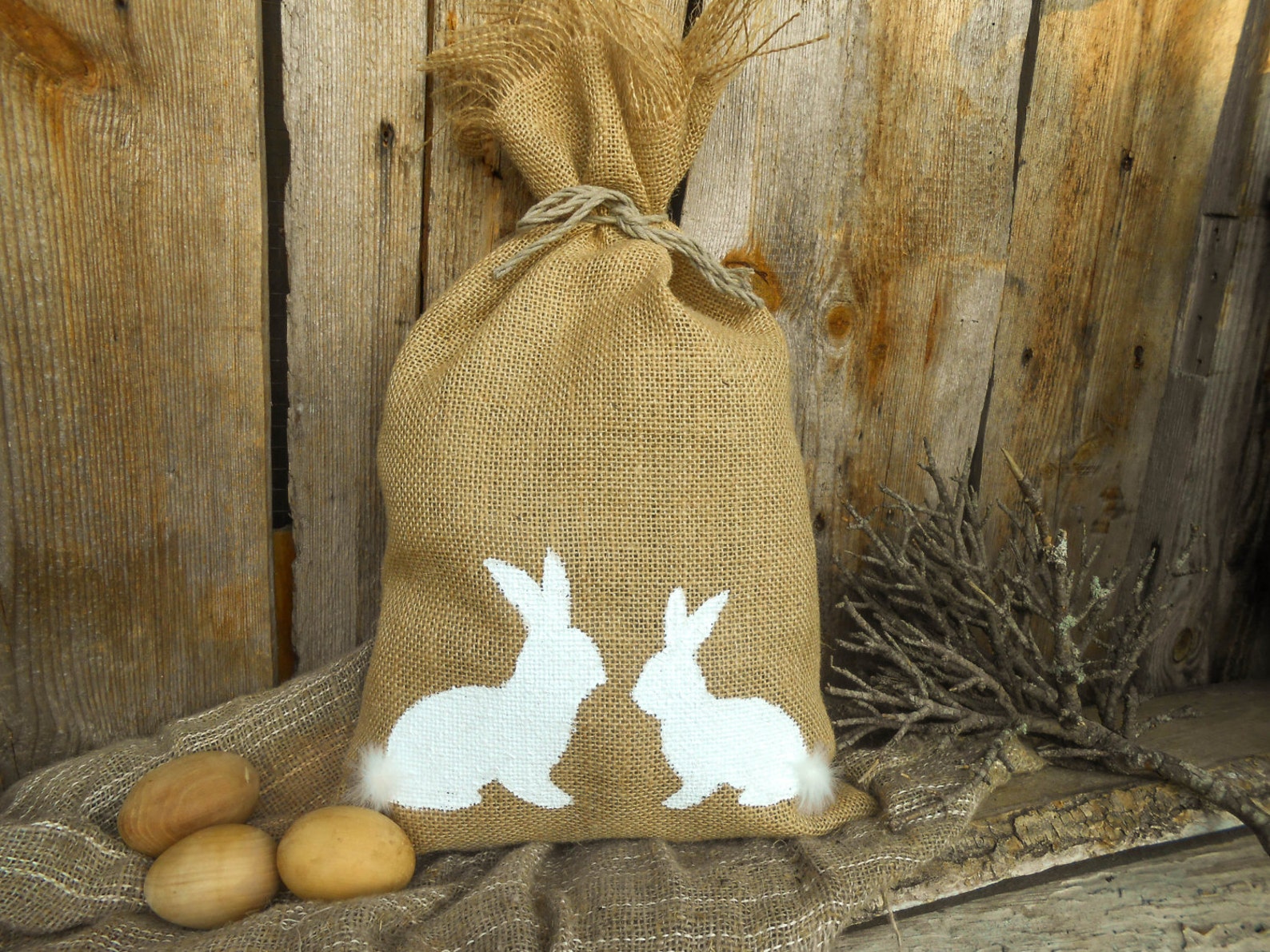 Easter Decor Gift Bag Easter Bunny Gift Bag Burlap Easter Gift Etsy