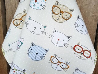Asciugamano Da Cucina Floreale Con Gatto Nero: Divertente E Decorativo 60x40 Cm