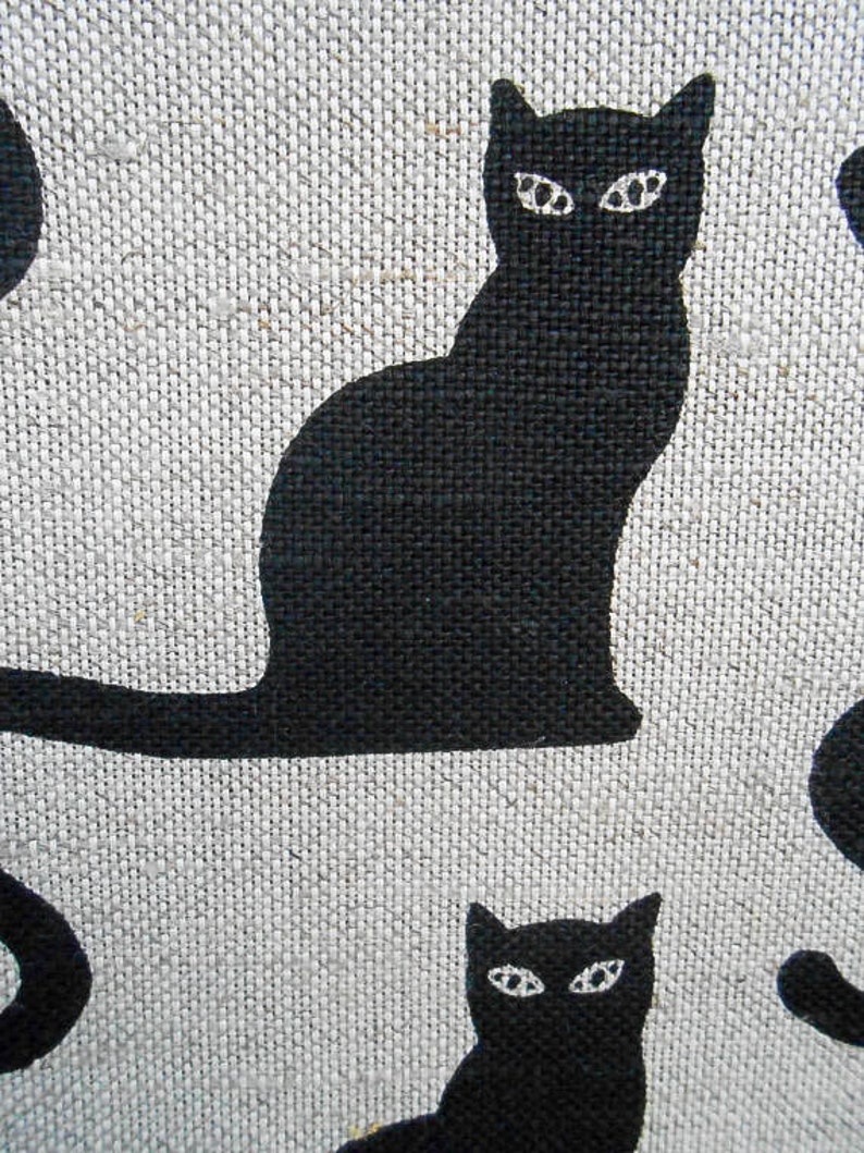 Black Cat Halloween Decor Halloween Cat Halloween Towel Tea Towel Kitchen Towel Black Cat Towel Gift Cat Lovers Gift Black Cat Linen Towel image 5