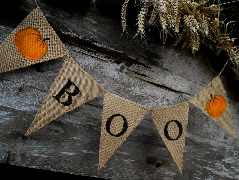 Halloween Banner Halloween Decor Fall Decor Halloween Decorations Boo Banner Halloween Bunting Halloween Garland Boo Banner Boo Bunting image 4