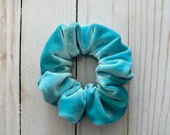 Chouchou en velours turquoise, accessoire de cravate de cheveux turquoise clair, cadeau pour elle