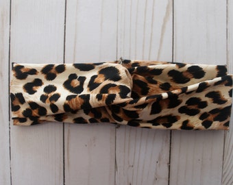 Twist Headband, Women's Turban Headband, Animal Print Hair Wrap, Cheetah Hair Accessory