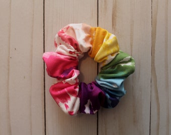 Hair Scunchie, Rainbow Scrunchie, Hair Accessory