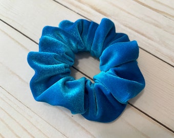 Blue Velvet Scrunchie, accessoire de cravate de cheveux bleu royal