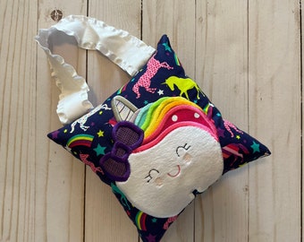 Girls Tooth Fairy Pillow, Unicorn Tooth Holder, Gift for Kids