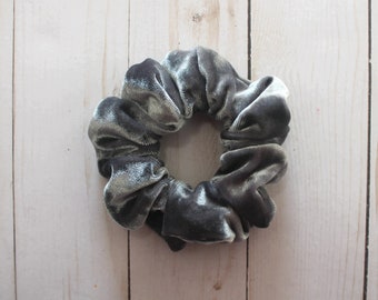 Gray Velvet Hair Scrunchie, Hair Accessory