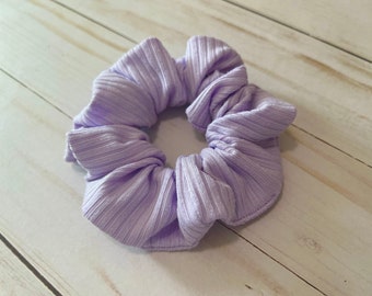 Purple Rib Knit Scrunchie, Accessoire pour cheveux