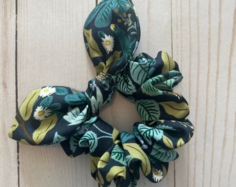 Rifle Paper Co. Print Scrunchie with Bow, vintage Garden Floral Hair Tie, Accessoire capillaire pour femmes