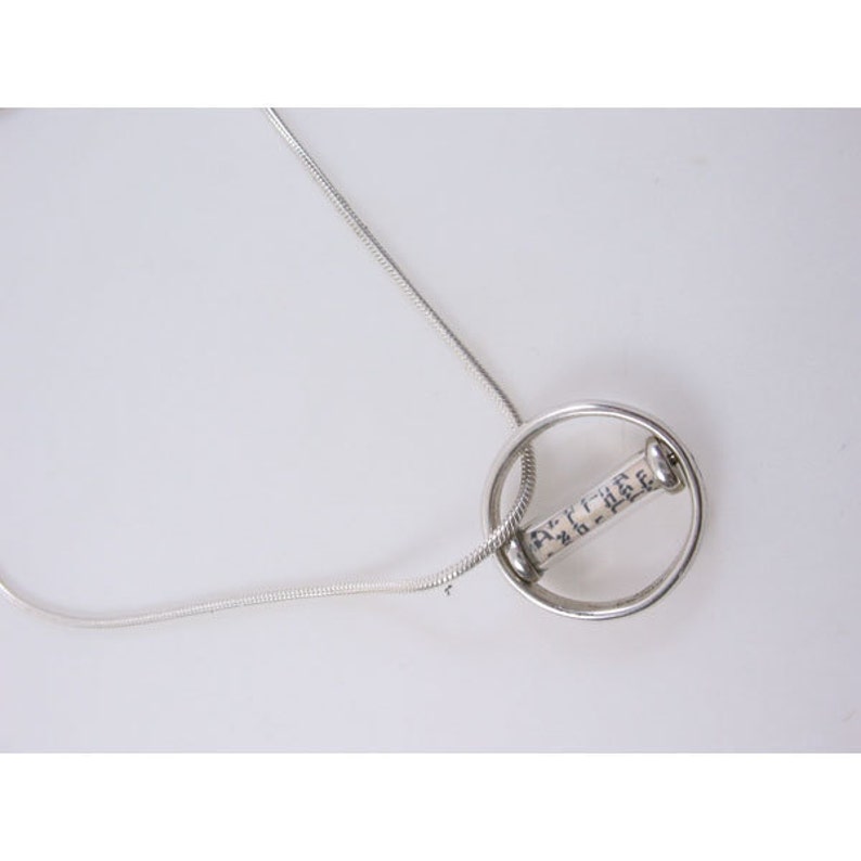 Silver Mezuzah Necklace - Chain 18 inch  Pendant 15/16 inch H 3/8 inch W