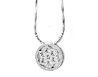 Sterling Silver Flower Star Of David Necklace