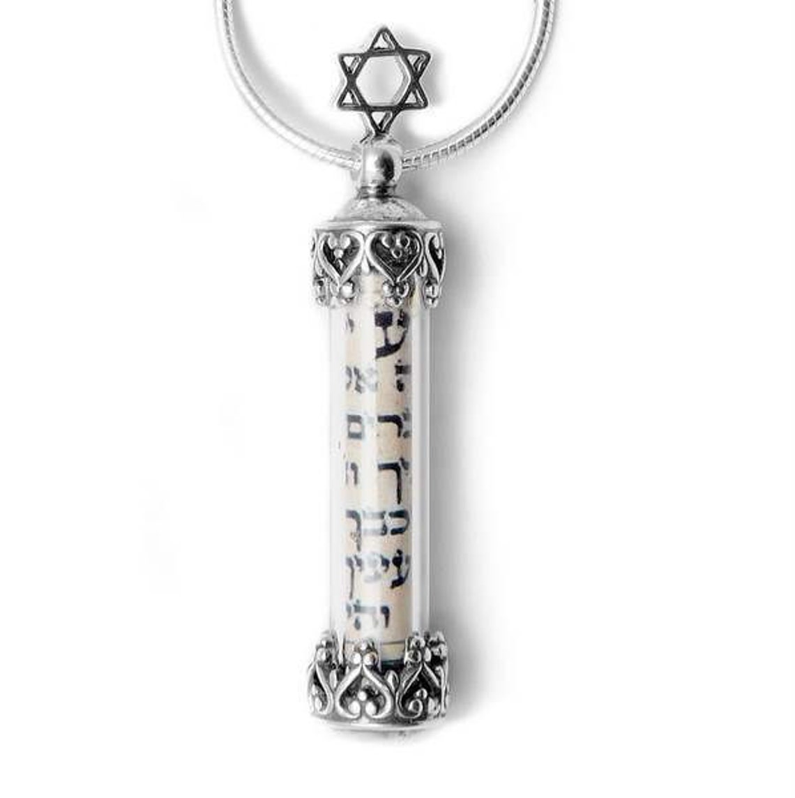 Sterling Silver Mezuzah Necklace | Etsy