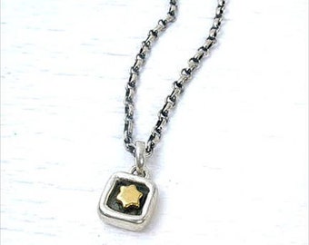 Sterling Silver Two-tone Star Of David Necklace