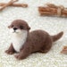 Japanese Hamanaka DIY Needle Felting Kit.  Cute Otter Dolls Wool Felt Kit - Sea Animal Mascots. H441-550 