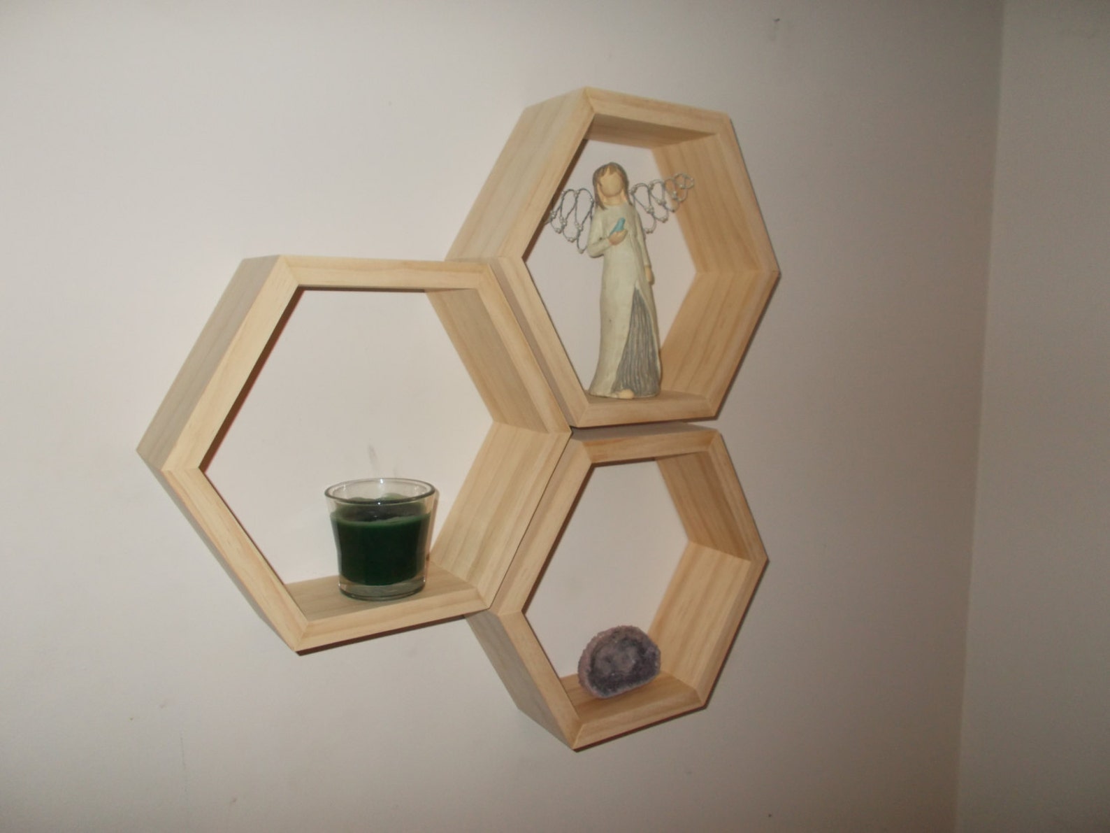 Set of 3 Hexagon Shelves Etsy