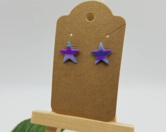 SETAREH ~ Handmade star clay earrings, Polymer clay earrings, Star earrings, gifts for her, birthday gift, star fan