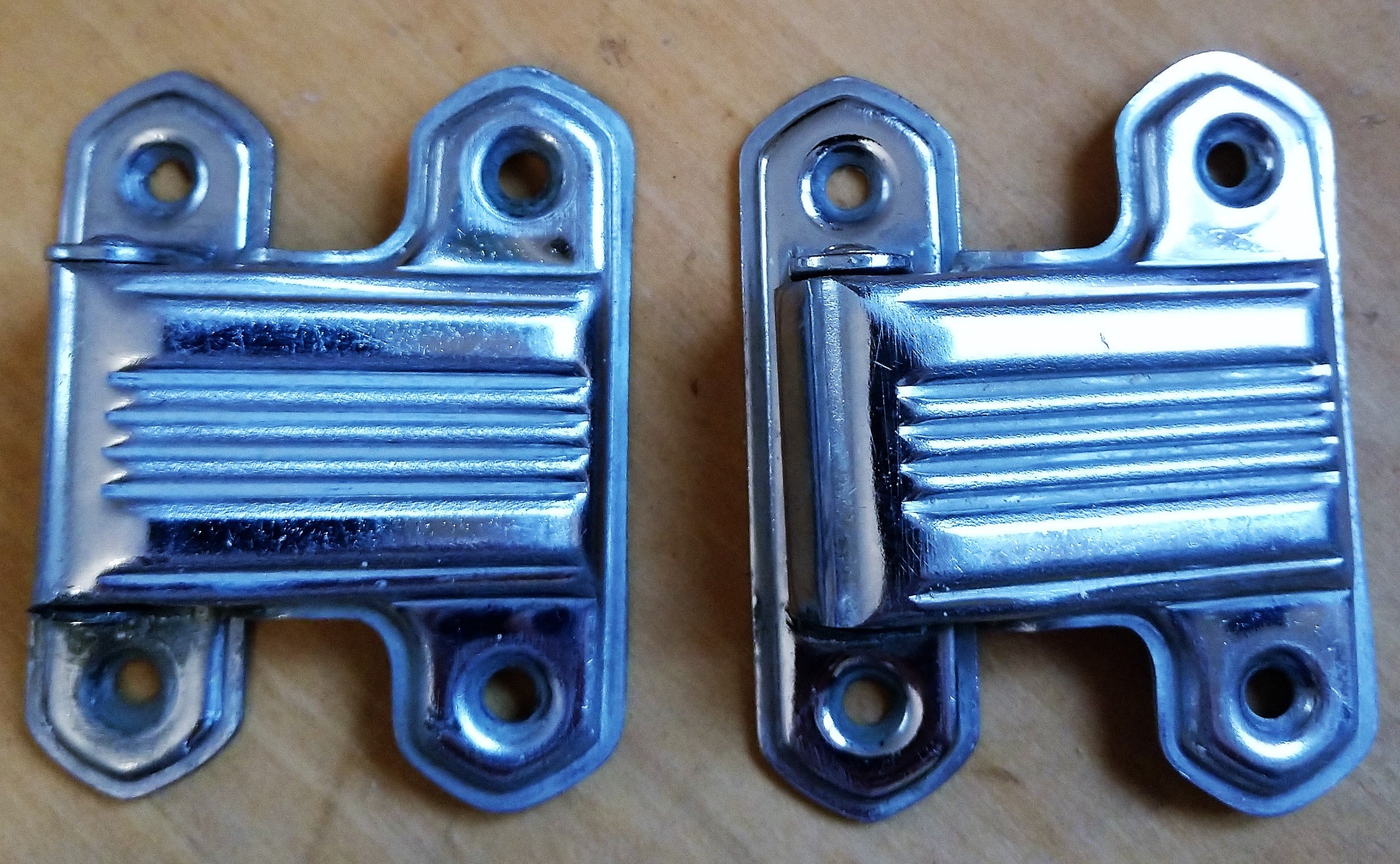 Pair Antique C1930 Art Deco Chrome Plated Brass Ice Box Hinges Etsy