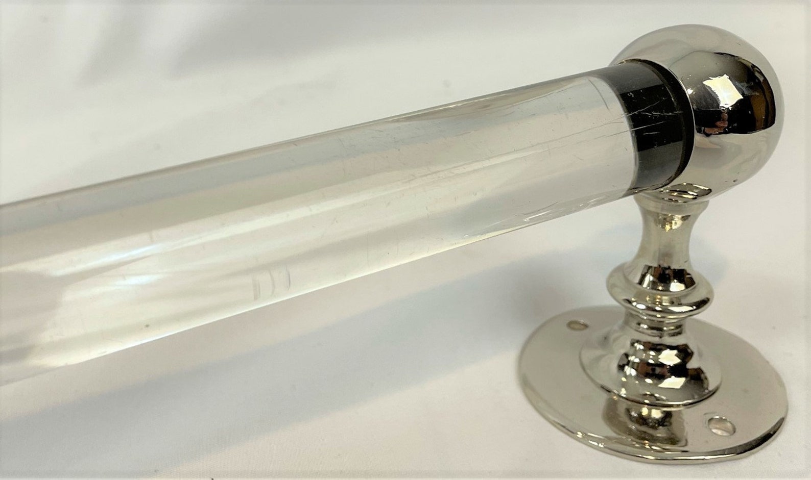 Antique Vintage c1905 Glass 31in Towel Bar Oversized Nickel Etsy