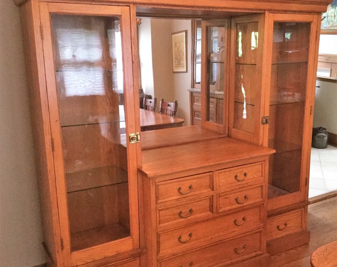 Antique C1920s Large Oak Buffet Sideboard Original Etsy