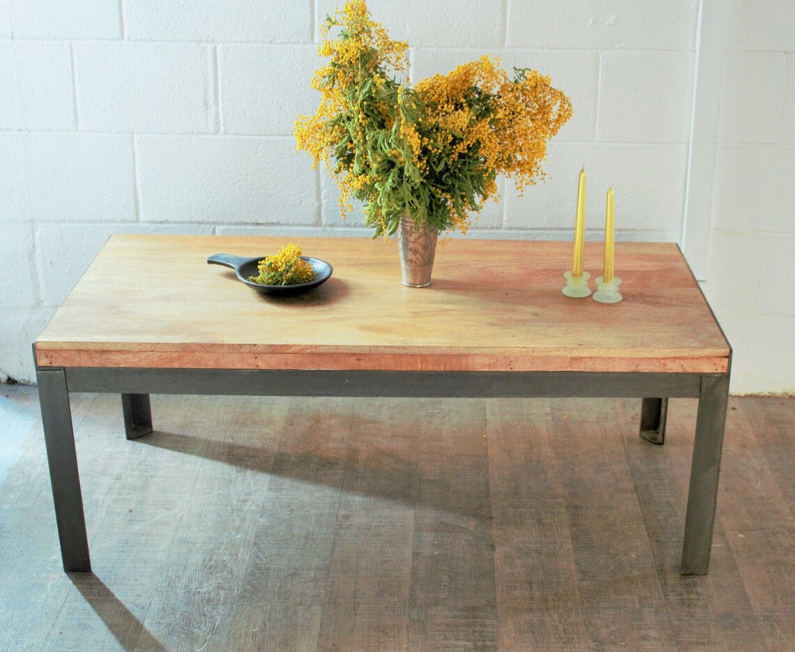 Design coffee table wood metal | Etsy