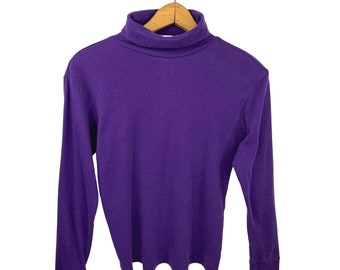 90’s Grape Purple Soft Basic Layering Turtleneck Wms Size Small