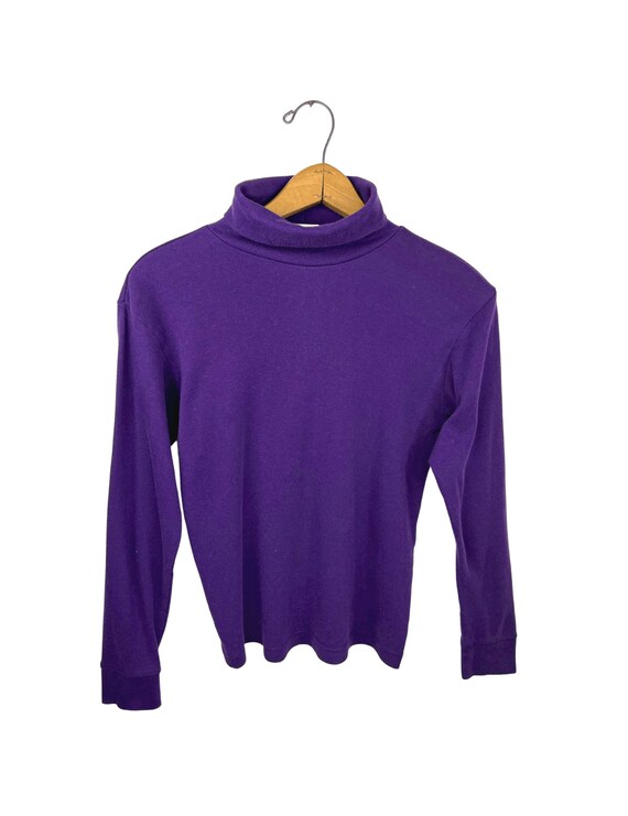 90’s Grape Purple Soft Basic Layering Turtleneck … - image 1