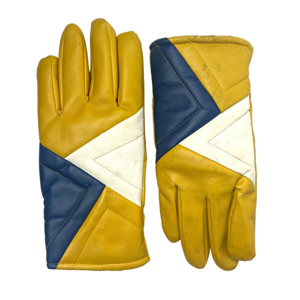 70’s Avon Yellow Vegan Leather Gloves One Size