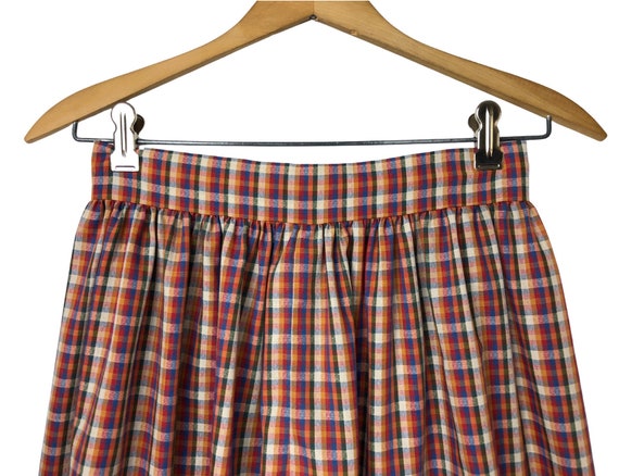 70’s Fall Rainbow Plaid High Waisted Mid-Calf Pra… - image 4