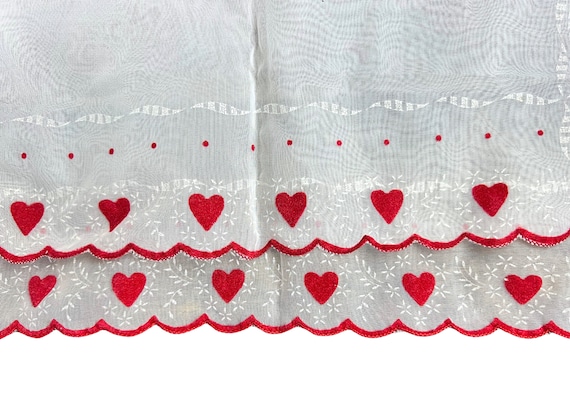 50’s Valentine’s Day Heart Chiffon Sheer Handkerc… - image 3