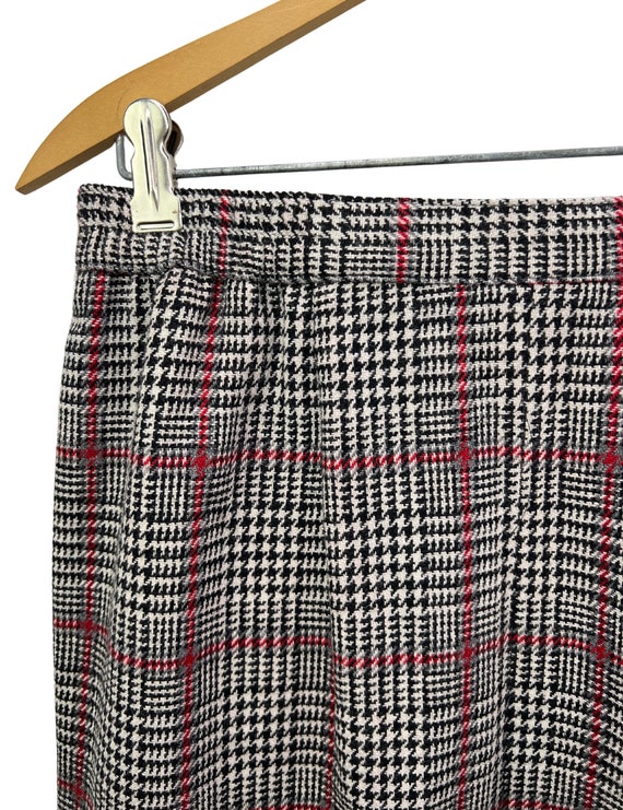 90’s Wool Herringbone Plaid Pencil Skirt with Poc… - image 7